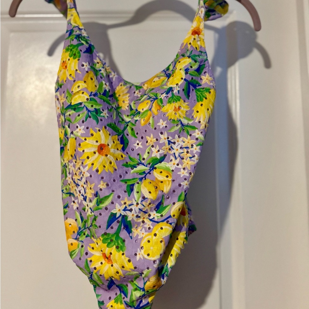FARM Rio Purple and Yellow Floral Swimwear